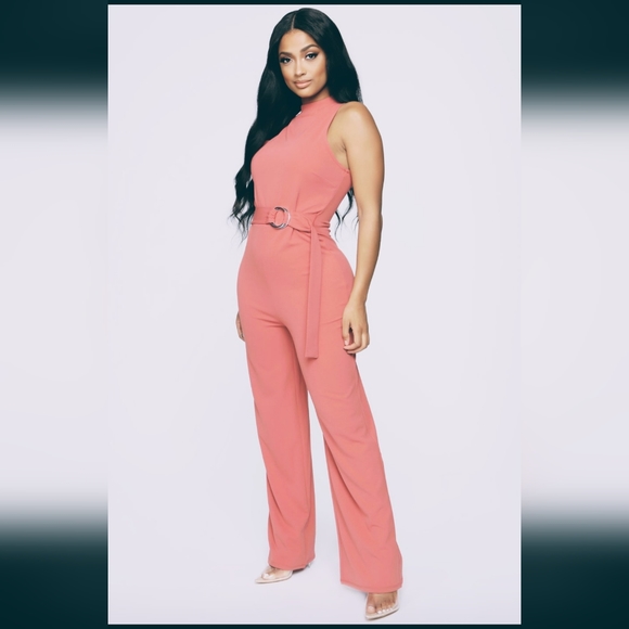 Fashion nova belted jumpsuit m - Picture 3 of 7